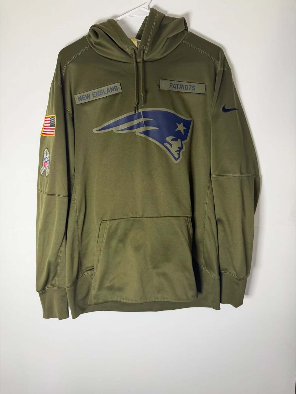 Nike New England Patriots Salute To Service Pullover Hoodie Size L Green